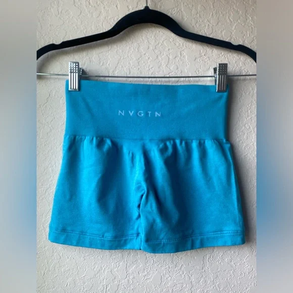 NVGTN Pro Seamless Shorts in Caribbean Blue - XS - Picture 3 of 7